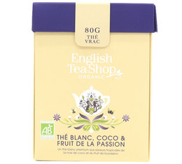 Thé blanc Coco Fruit de la passion - Boîte éco-conçue origami vrac 80g - ENGLISH TEA SHOP