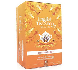 Infusion Curcuma Gingembre et Citronnelle - Boîte 20 sachets emballés - English Tea Shop - Super Goodness