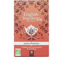 Infusion Pomme, baies d'eglantier et cannelle - Boîte éco-conçue 20 sachets plats emballés - English Tea Shop - Super Go