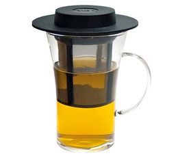 28cl glass mug with handle + removable tea filter - Finum