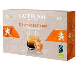 50 Dosettes compatibles Nespresso® pro Espresso Forte Bio x 50 - CAFE ROYAL Office Pads