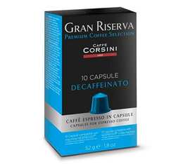 Caffè Corsini 'Gran Riserva Decaffeinato' decaffeinated Nepresso® compatible pods  x 10
