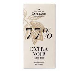 Tablette chocolat extra noir (77% de cacao) 85g - Café Tasse