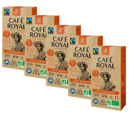 Pack 50 capsules Pérou Bio Espresso -compatibles  Nespresso®  - CAFE ROYAL