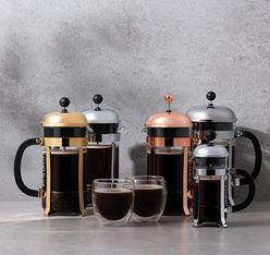 collection cafetiere french press chambord bodum cuivre
