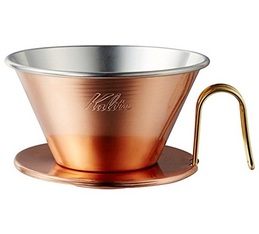 4-Cup flat-bottomed Kalita Wave Tsubame Dripper WDC-185 in copper
