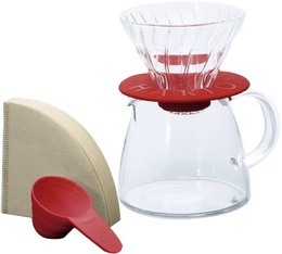 Hario V60 2-cup cone dripper kit - red