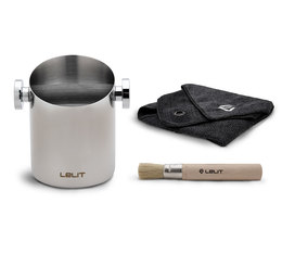 LELIT Knock box + microfiber cloth & brush kit