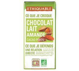 Mini-Tablette de chocolat au lait ETHIQUABLE Pérou amande 30g
