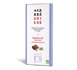 Carré Suisse No 15 Organic Milk Chocolate Bar with Puffed Quinoa - 100g