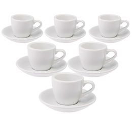 6 Tasses Espresso et sous-tasses Egg White Loveramics - 8 cl 