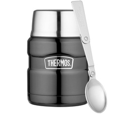 Thermos King Food Flask with Spoon Grey - 47cl