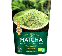 50 g de poudre fine de thé matcha bio  - AROMANDISE