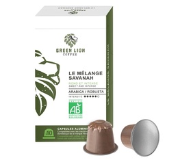 10 Capsules Nespresso® Bio compatible Le mélange Savanah - GREEN LION COFFEE