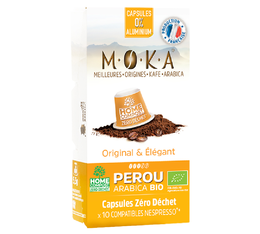 MOKA Perou Organic & Biodegradable capsules for Nespresso x 10