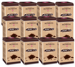 Chocolat - 12 Boîtes de Cacao 100 % Cacao 12x200 g - MONBANA