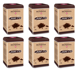 6 Boîtes de Cacao 100 % Cacao 6x200 g - Monbana