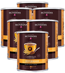 Monbana Petit Déjeuner Hot Chocolate Powder with Cereals - 6 x 500g