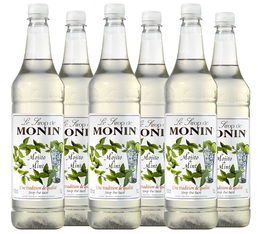 Sirop Monin saveur Mojito Mint (sans alcool) - Bouteille plastique - 6 x 1L