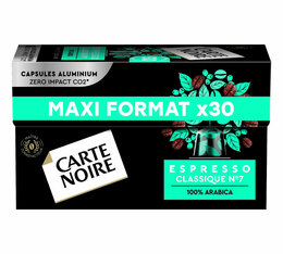 30 Capsules  compatibles Nespresso® Espresso Classique n°7 - CARTE NOIRE