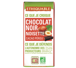 Mini-Tablette de chocolat noir ETHIQUABLE Pérou noisette  30g