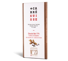 Carré Suisse No 23 71% Dark Chocolate Bar with Cranberry & Ginger - 100g