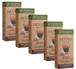 pack de cinquante capsules nespresso piu aroma bio novell