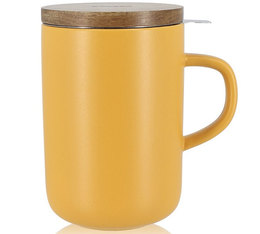 Ogo Living Juliet Stoneware Mug Acacia Lid with Strainer Yellow - 50cl