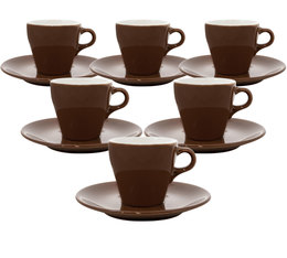 Tasses - ORIGAMI - tasses et sous-tasses espresso marron 9cl