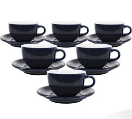 Tasses - ORIGAMI - tasses et sous tasses Latte Bowl bleu marine 19cl x6