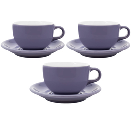 3 Tasses et sous tasses Latte Bowl Origami 19 cl - Violet