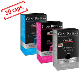 Pack découverte 3 x 10 capsules -compatibles Nespresso®- CAFFE CORSINI