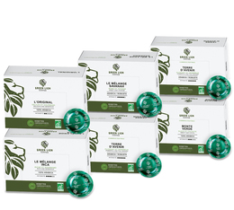 Pack découverte 300 dosettes compatibles Nespresso® pro Office Pads Bio - GREEN LION COFFEE
