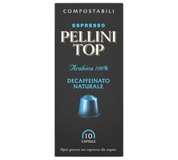  10 Capsules Nespresso® Biodégradables compatibles PELLINI - Top Decaffeinato