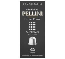 10 Capsules compatibles Nespresso® Biodégradables PELLINI - Supremo