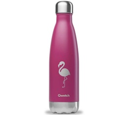 Bouteille Isotherme Inox 50cl - Collection Summer Vibes - (impression 3D, relief au toucher) - Flamingo - Qwetch