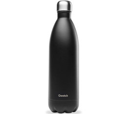 Qwetch - 1L Stainless Steel Insulated Bottle - Matt Collection - Black