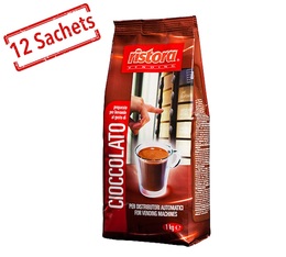 Lot de 12 Boissons chocolatées instantanées Chocolat Rouge 12x1kg - Ristora