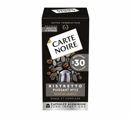30 Capsules compatibles Nespresso - Ristretto Puissant N°12 - CARTE NOIRE