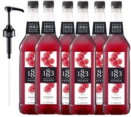 Routin 1883 Raspberry Syrup in Plastic Bottle - 6 x 1L