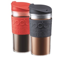 Pack 2 Travel Mug double paroi 35 cl - Noir + Rouge - Bodum