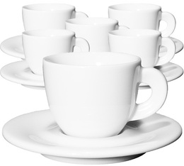 6 tasses Espresso et sous-tasses 6 cl porcelaine Edex - Ancap