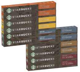 120 Capsules Starbucks compatibles Nespresso® - Pack découverte 