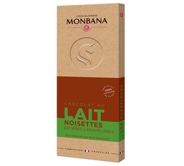 Tablette au chocolat au lait et noisette 100g - Monbana