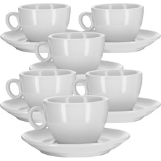 Ipa Industria Set of 6 Alba Cappuccino Cups and Saucers - 17.5cl