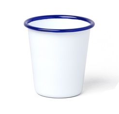 Tasse blanche avec bordure bleue 31 cl - Falcon Enamelware