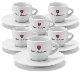 Lot de 6 Tasses et sous tasse Espresso blanche - Tonino Lamborghini -