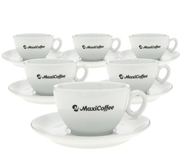 Tasses - MAXICOFFEE - Cappuccino et sous-tasses porcelaine 17.5 cl
