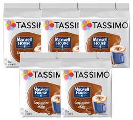Tassimo, 40 Dosettes Café Long Cappuccino L'OR, Compatibles avec les  machines TASSIMO, 40 Cafés, Mousseux et Crémeux, 5 packs de 8 dosettes :  : Epicerie