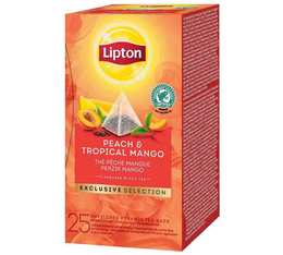 Thé noir Pêche et Mangue - 25 sachets pyramides - Exclusive Selection - Lipton